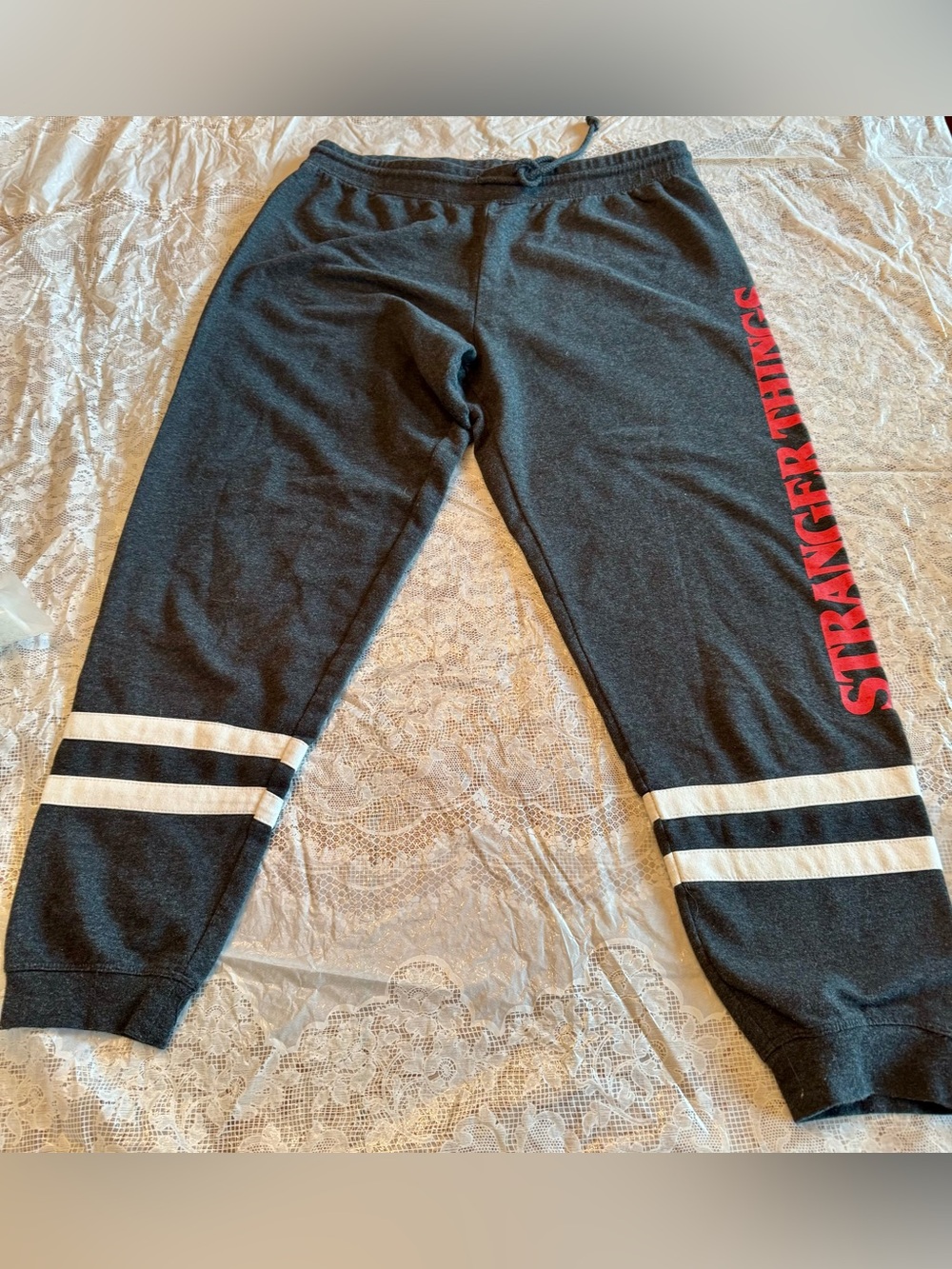 Netflix Charcoal Joggers with Red 'STRANGER THINGS' Side Print